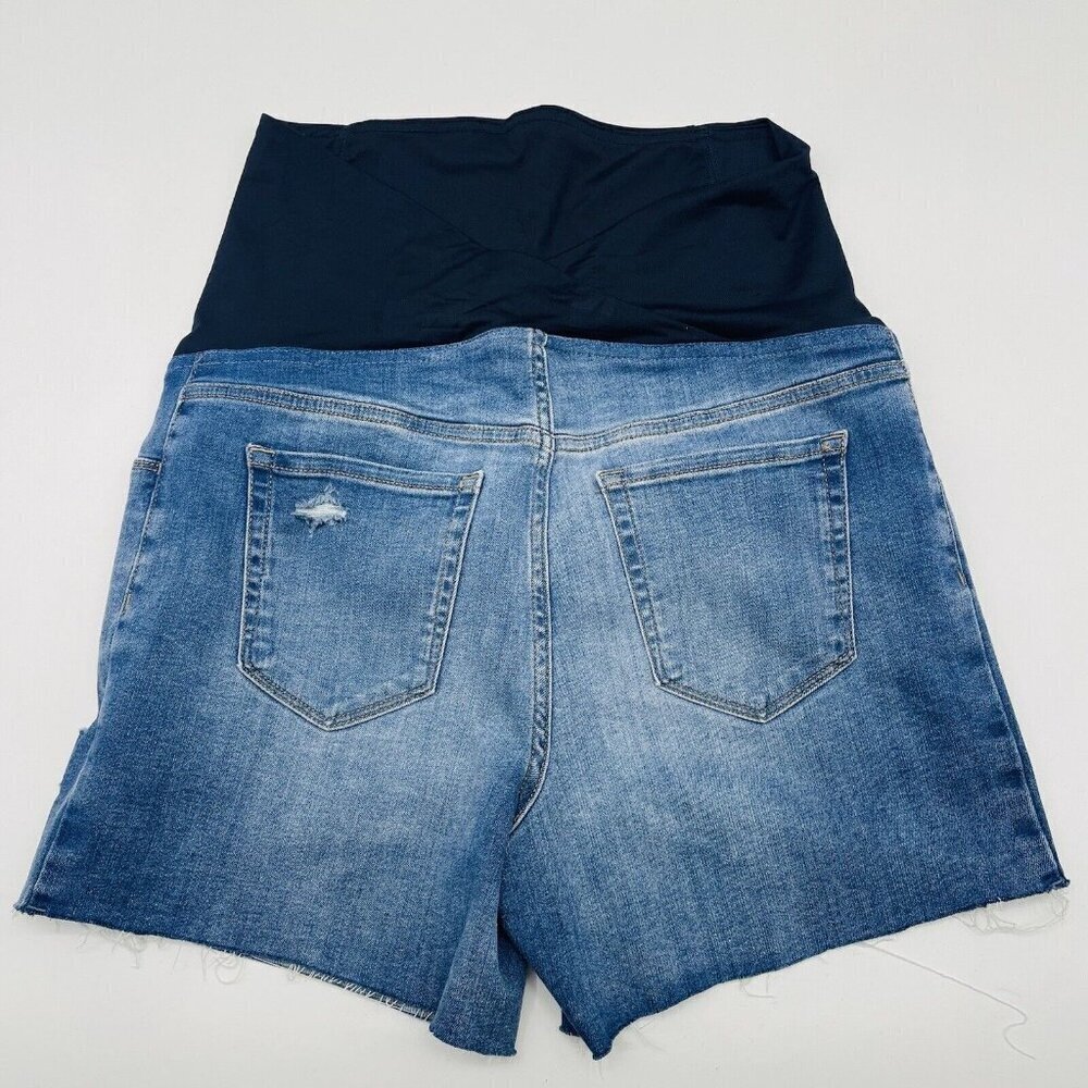 Isabel Maternity by Ingrid & Isabel Size 10 Over Belly Full Panel Jean Shorts - Picture 4 of 7
